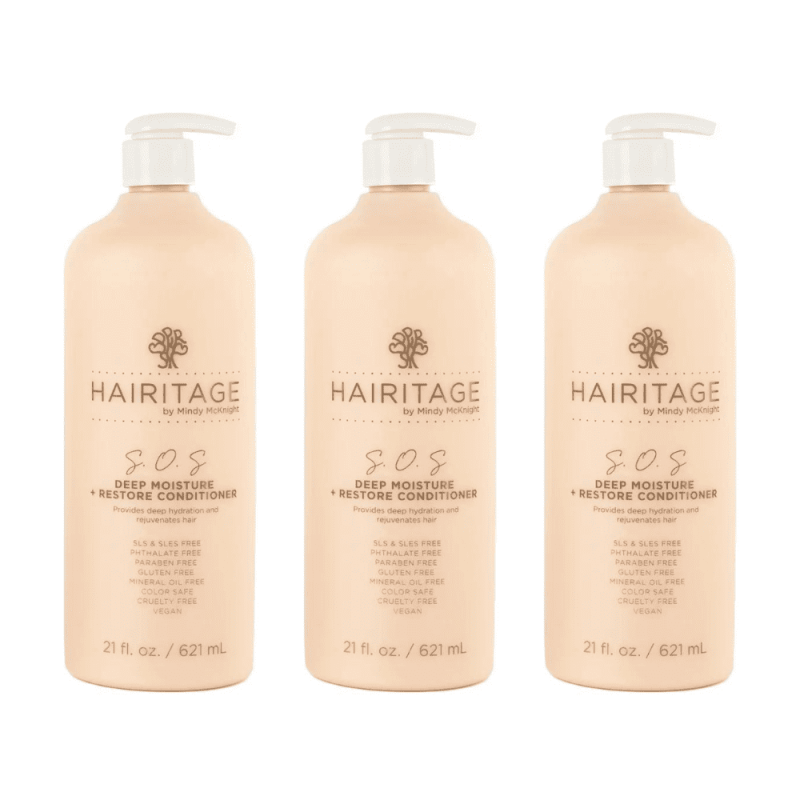 HAIRITAGE SOS DEEP MOISTURE RESTORE DEEP CONDITIONER 21 FL OZ PACK OF 3