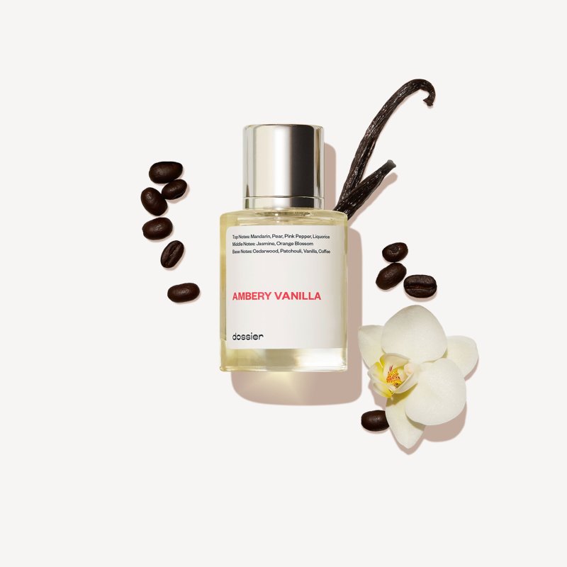 DOSSIER AMBERY VANILLA EAU DE PARFUM INSPIRED BY YSLS BLACK OPIUM WOMEN PERFUME 1.7 OZ