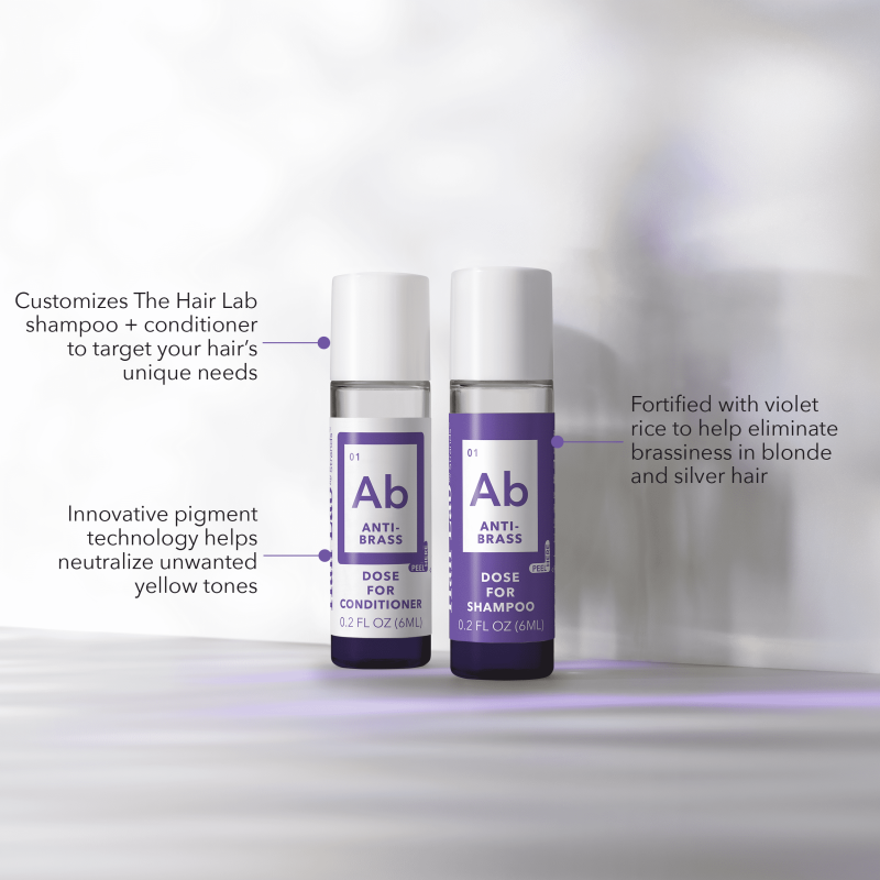HAIR LAB ANTI-BRASS CUSTOM SHAMPOO CONDITIONER DOSE SET WITH VIOLET RICE FOR TONING HAIR 2X0.2 OZ.