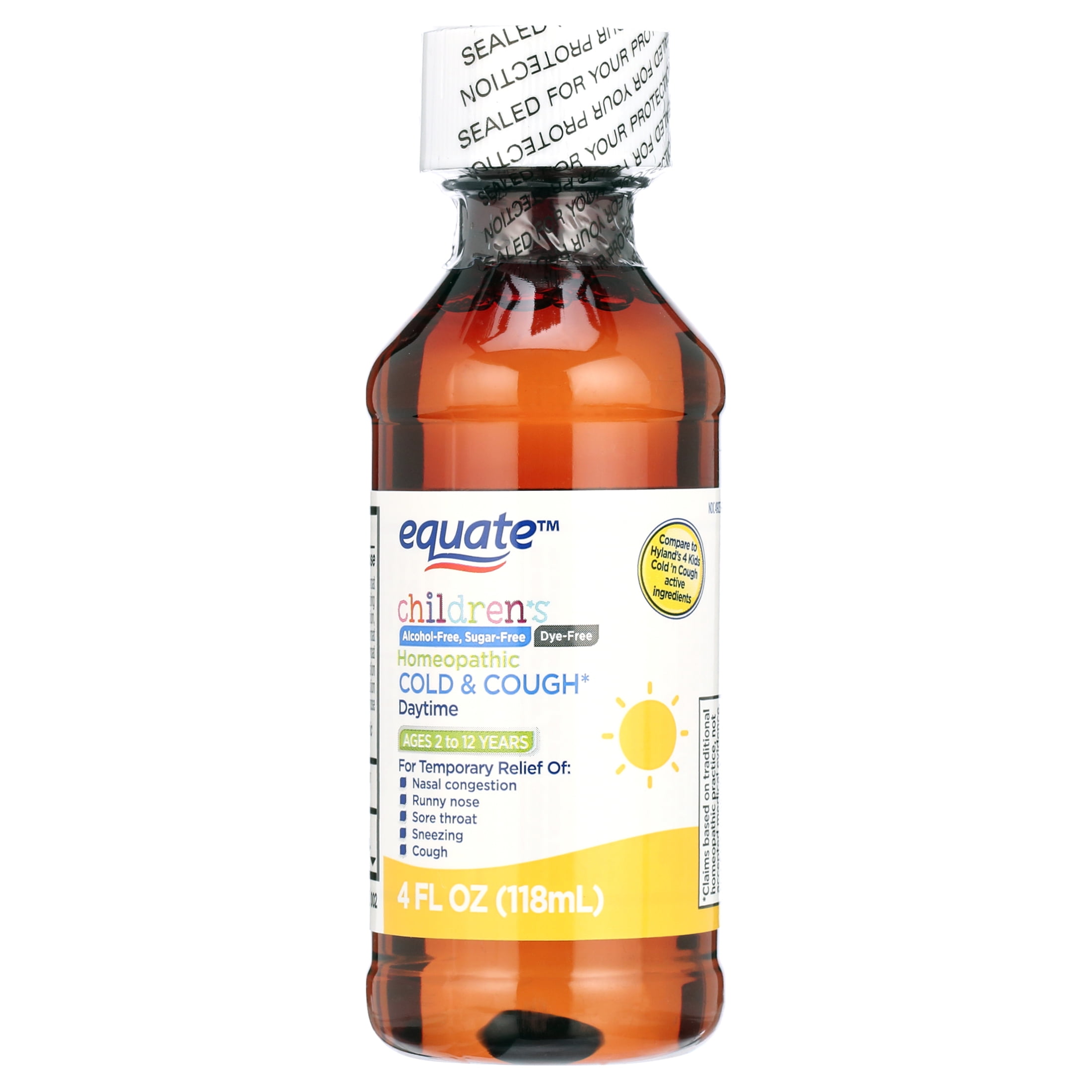 EQUATE KIDS HOMEOPATHIC COLD COUGH LIQUID TWIN PACK 4 FL OZ FOR DAYTIME NIGHTTIME