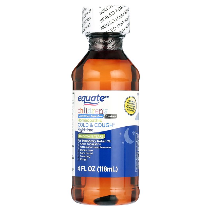 EQUATE KIDS HOMEOPATHIC COLD COUGH LIQUID TWIN PACK 4 FL OZ FOR DAYTIME NIGHTTIME
