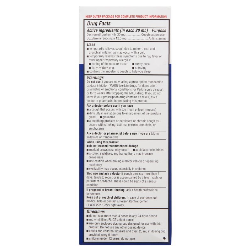 EQUATE NIGHTTIME COUGH SUPPRESSANT TUSSIN DM MAX LIQUID ALLERGY RELIEF 8 FL OZ