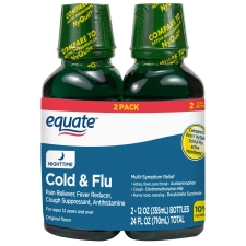EQUATE NIGHTTIME COLD FLU RELIEF LIQUID ORIGINAL FLAVOR 24 FL OZ 2 COUNT