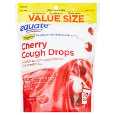 EQUATE VALUE SIZE CHERRY MENTHOL COUGH DROPS 160 COUNT