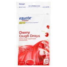 EQUATE CHERRY MENTHOL COUGH DROPS 30 COUNT