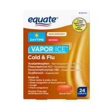 EQUATE NON-DROWSY VAPOR ICE DAYTIME SEVERE COLD FLU CAPLETS 24 COUNT