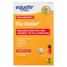 EQUATE NON DROWSY FLU RELIEF FAST DISSOLVING TABLETS HERBAL REMEDIES 15 COUNT