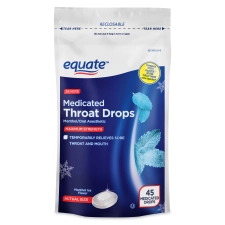 EQUATE SEVERE MEDICATED MENTHOL THROAT DROPS 45 COUNT FOR SOOTHING RELIEF