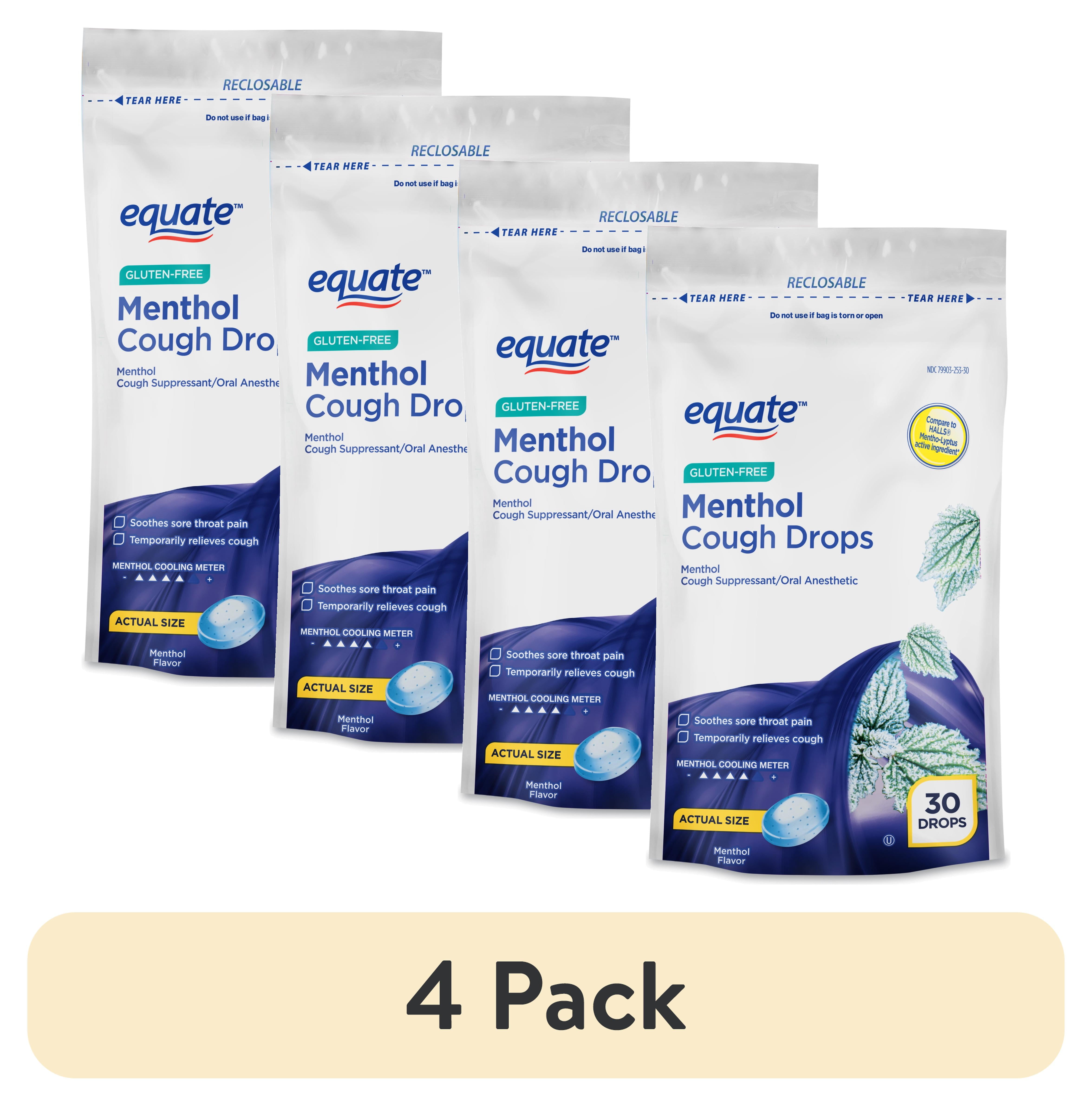 EQUATE MENTHOL COUGH DROPS 30 COUNT 4 PACK