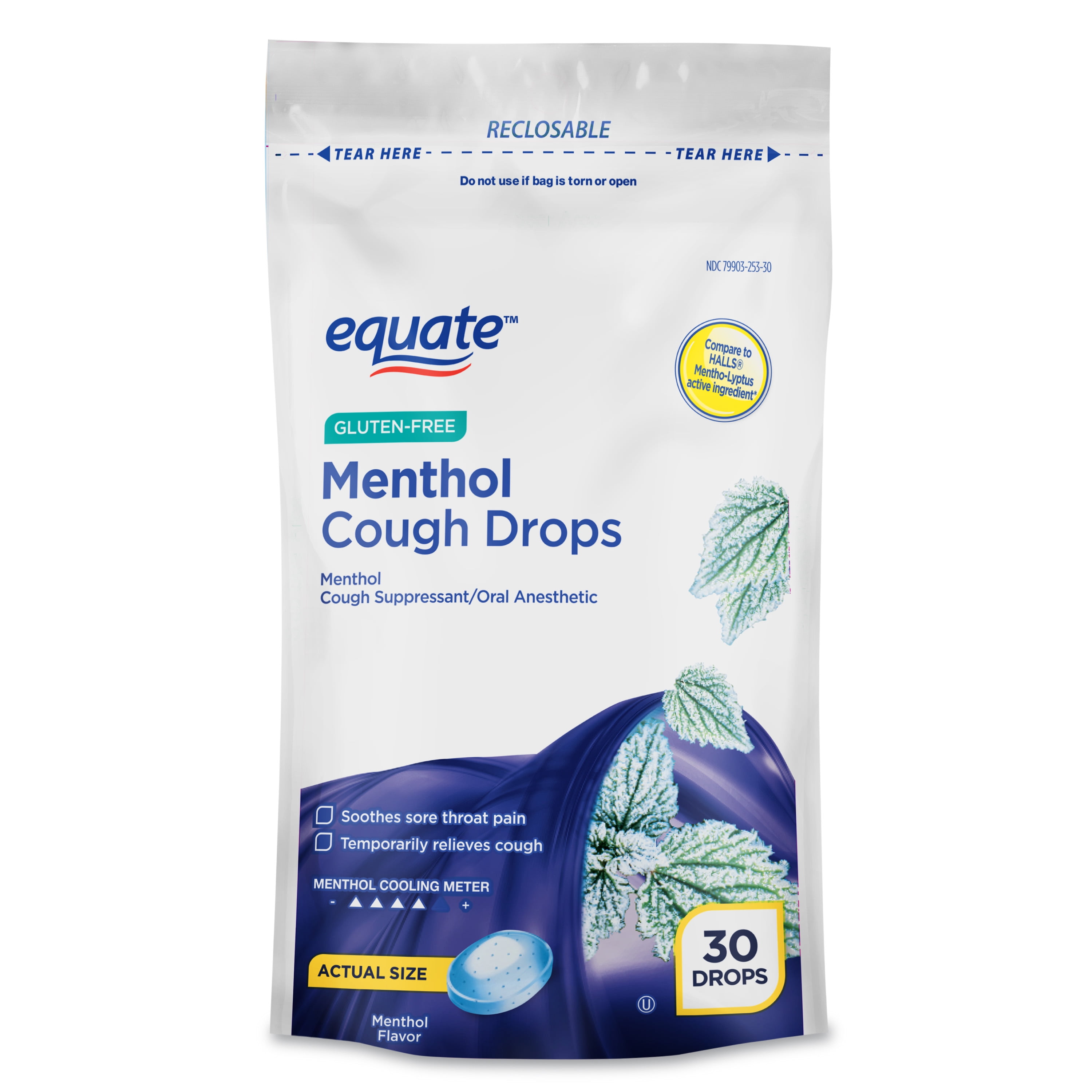 EQUATE MENTHOL COUGH DROPS 30 COUNT 4 PACK