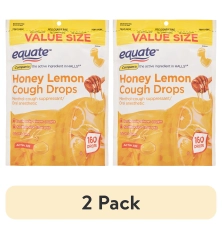 EQUATE VALUE SIZE HONEY LEMON COUGH DROPS WITH MENTHOL 160 COUNT
