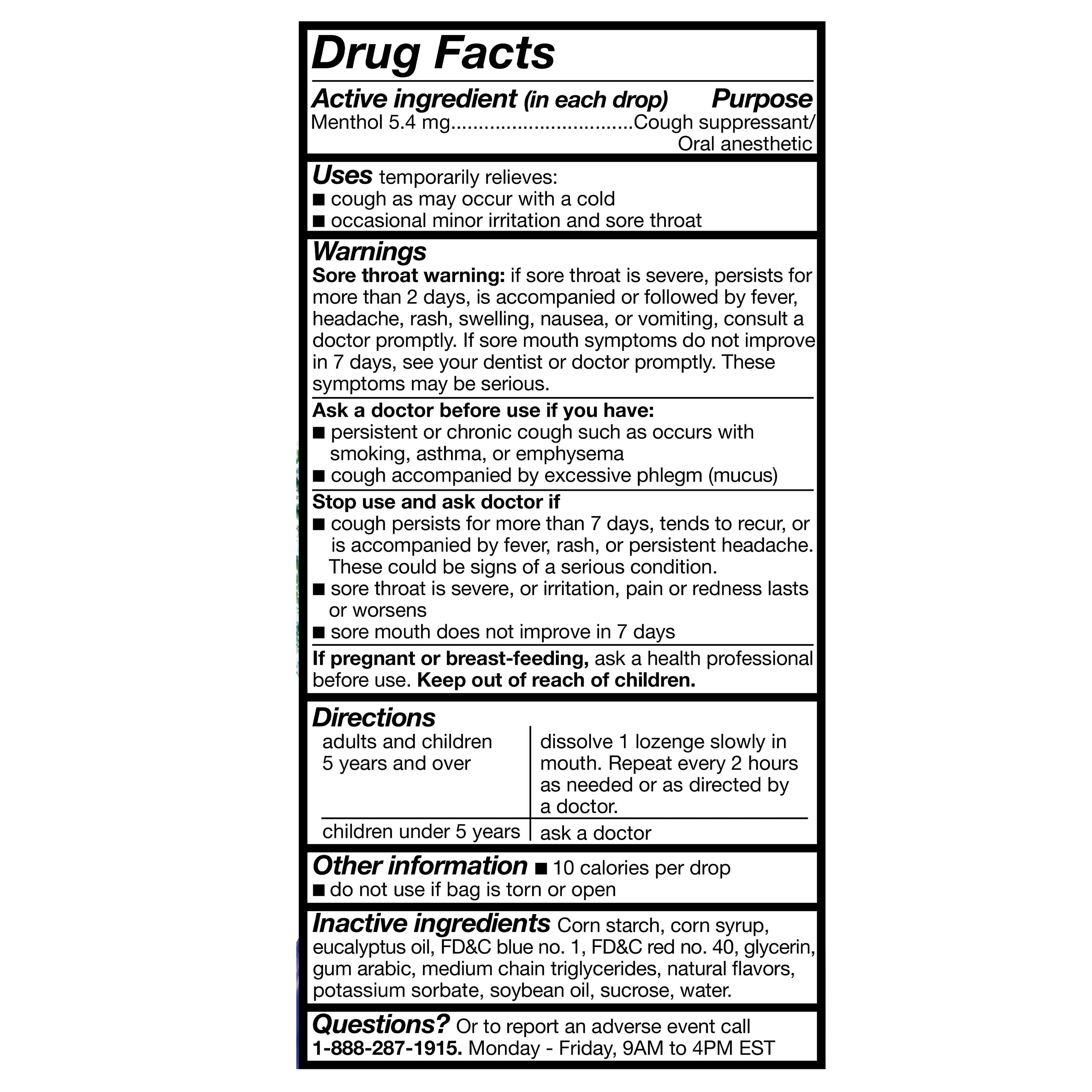 EQUATE MENTHOL COUGH DROPS 30 COUNT FOR SOOTHING RELIEF