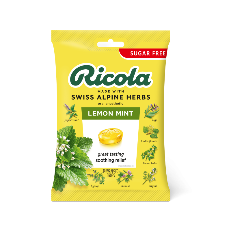 RICOLA HERB THROAT DROPS LEMON MINT 24 DROPS