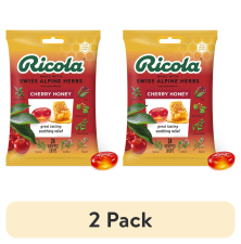 RICOLA COUGH DROPS CHERRY HONEY FLAVOR 24 COUNT PACK OF 2 - SOOTHING RELIEF
