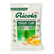 RICOLA MAX THROAT CARE HONEY LEMON COUGH DROPS 2 PACK COUGH SUPPRESSANT 34 COUNT