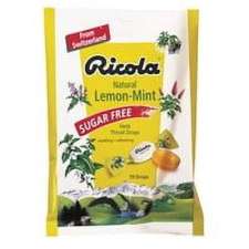 RICOLA SUGAR FREE LEMONMINT HERB THROAT DROPS 19 DROPS 2 PACK