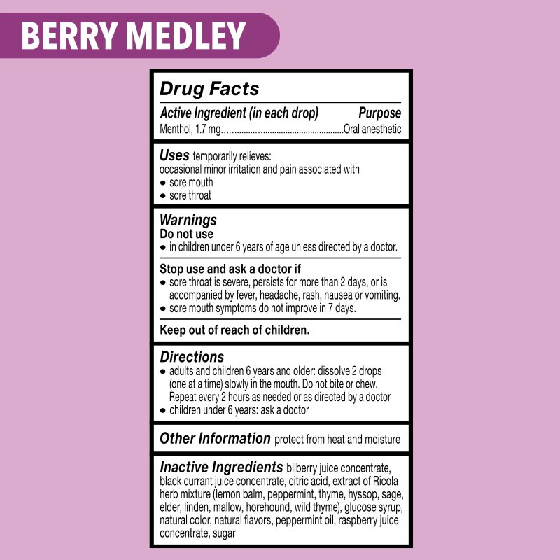 RICOLA BERRY MEDLEY THROAT DROPS DELICIOUS THROAT RELIEF 45 COUNT EACH PACK OF 3