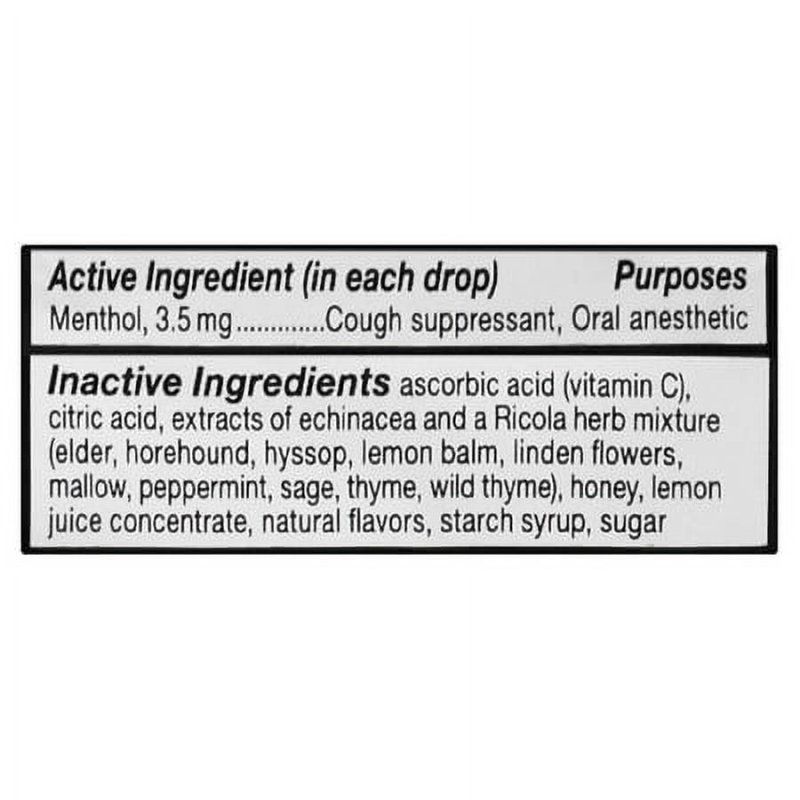 RICOLA HONEY LEMON COUGH DROPS 19 CT PACK OF 3