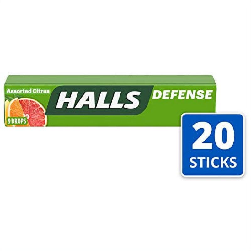 HALLS DEFENSE CITRUS VITAMIN C DROPS 20 PACKS 180 TOTAL DROPS