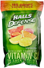 HALLS DEFENSE ASSORTED CITRUS DROPS 180 COUNT