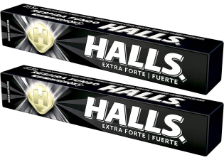 HALLS EXTRA STRONG FORTE MENTHOL THROAT DROPS LEVEL 5 TWO PACKS OF 10 DROPS 20 TOTAL DROPS FOR AMERIKASEPETIM