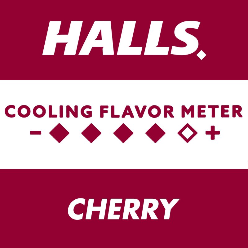 HALLS  RELIEF CHERRY COUGH DROPS 30 DROPS 4 PACK