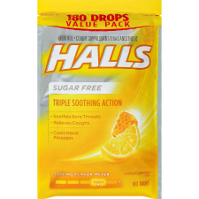 HALLS RELIEF HONEY LEMON SUGAR FREE COUGH DROPS VALUE PACK 180 CT.