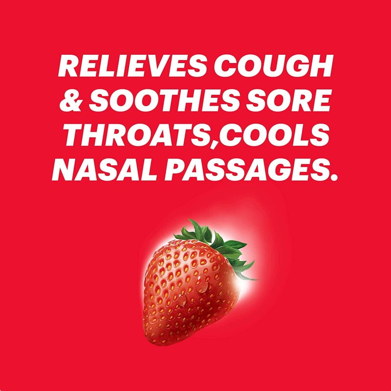 HALLS RELIEF STRAWBERRY FLAVOR COUGH SUPPRESSANT ORAL ANESTHETIC 45 DROPS (5 ROLLS)