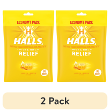 HALLS RELIEF HONEY LEMON COUGH DROPS ECONOMY PACK 80 DROPS 2 PACK
