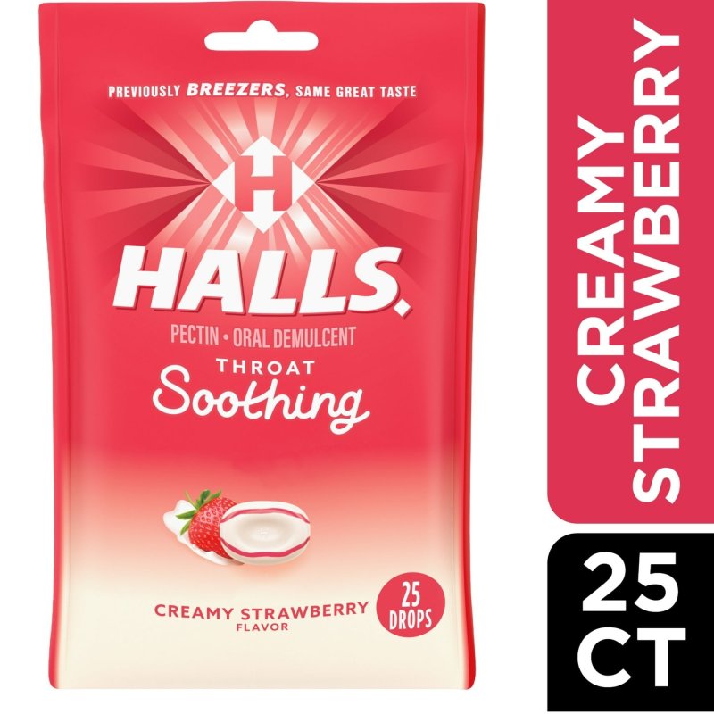 HALLS BREEZERS DROPS COOL BERRY 25 EACH PACK OF 2
