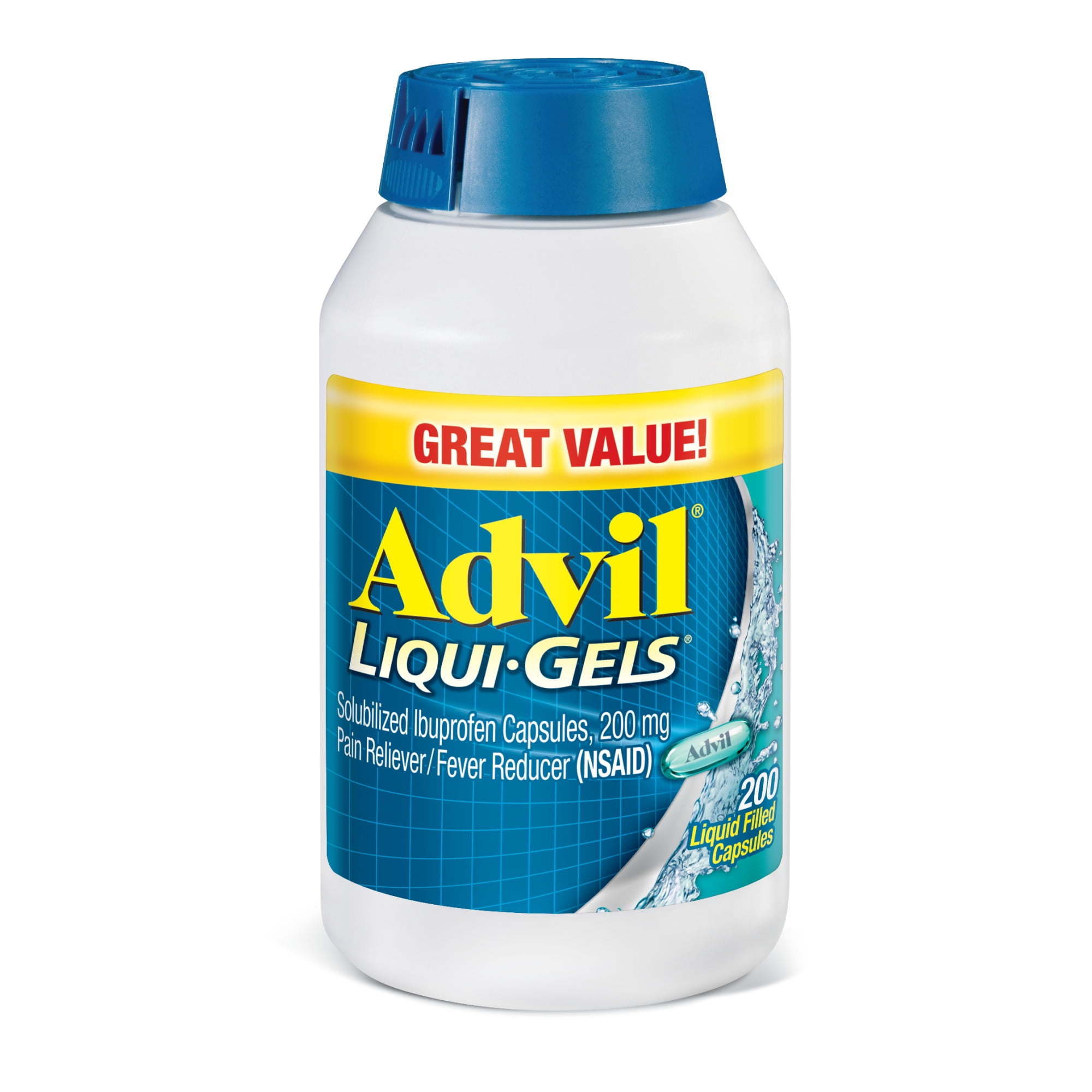 ADVIL LIQUI-GELS 200 MG FOR HEADACHE & FEVER RELIEF, 200 COUNT IBUPROFEN CAPSULES