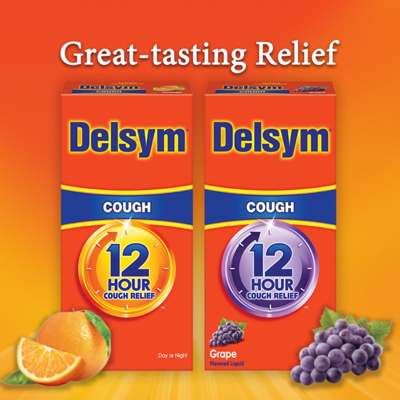 DELSYM ADULT 12-HOUR COUGH RELIEF: POWERFUL LIQUID FOR 12 HOURS, GRAPE FLAVOR - 3 FL OZ