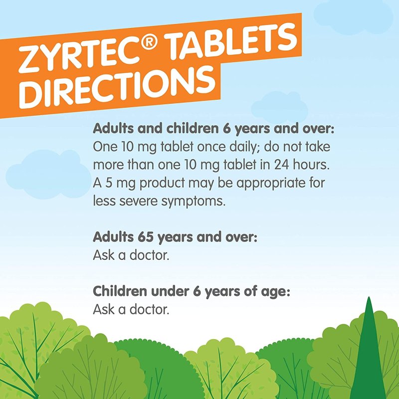 ZYRTEC ALLERGY RELIEF 10MG 70 TABLETS PACK