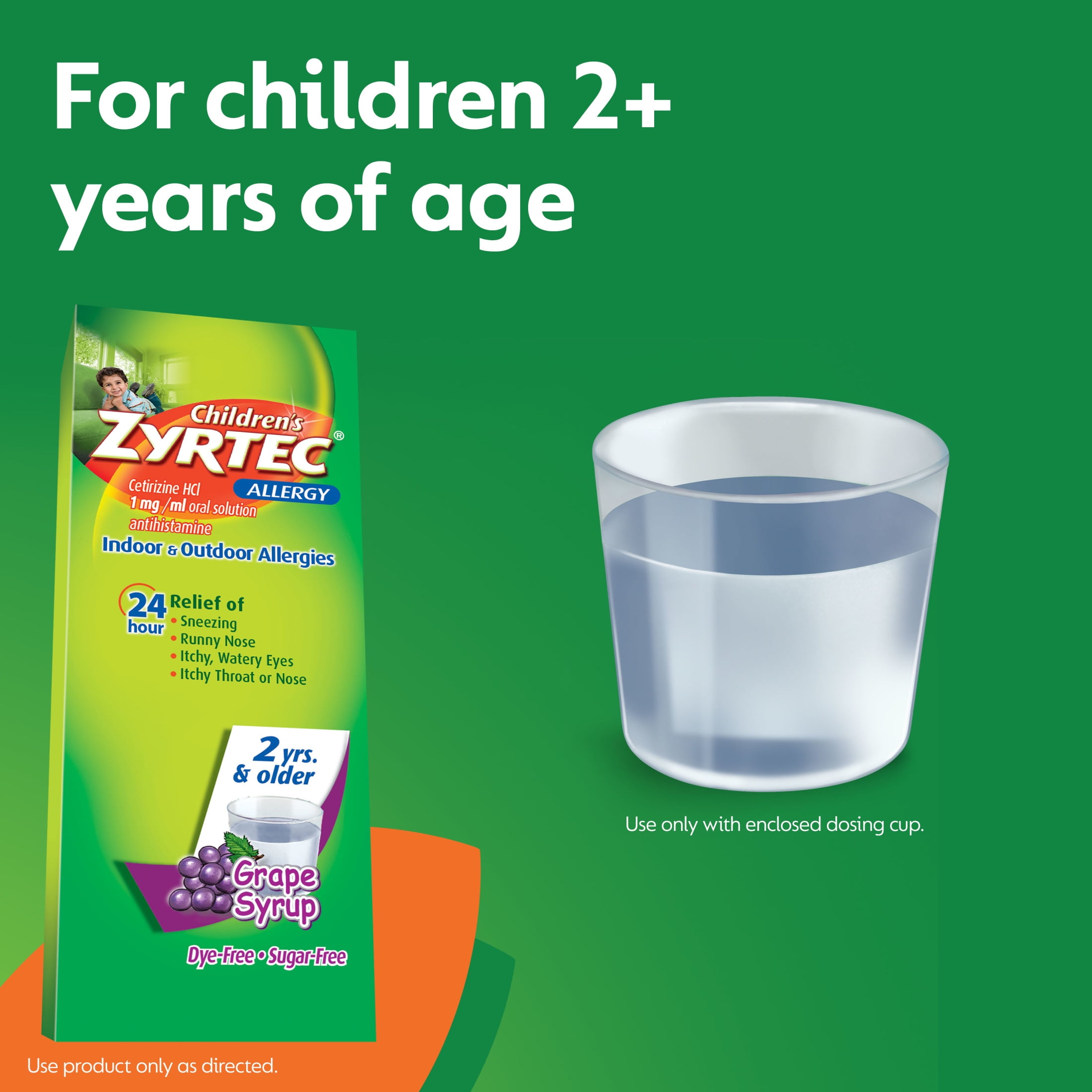 ZYRTEC CHILDREN 24 HOUR ALLERGY RELIEF SYRUP GRAPE FLAVOR 8 FL OZ