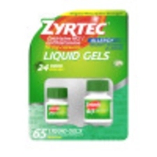 ZYRTEC 24 HOUR ALLERGY RELIEF ANTIHISTAMINE CAPSULES 2 BOTTLES 65 CT
