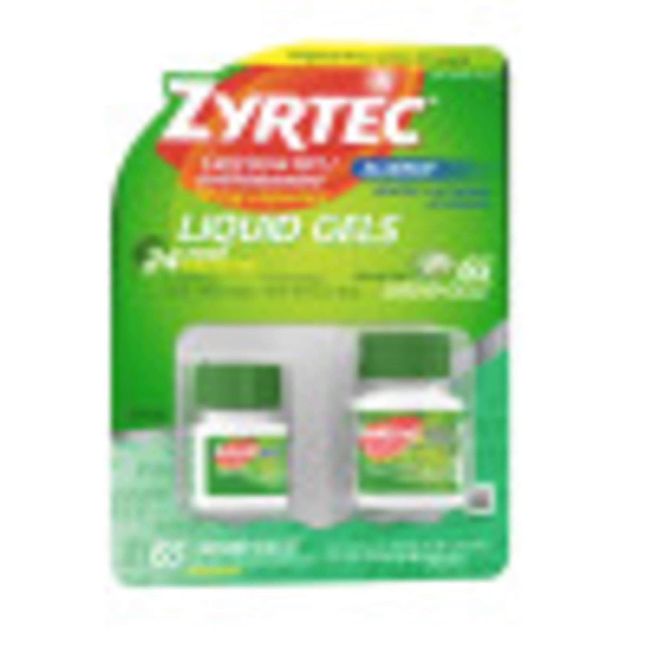 ZYRTEC 24 HOUR ALLERGY RELIEF ANTIHISTAMINE CAPSULES 2 BOTTLES 65 CT