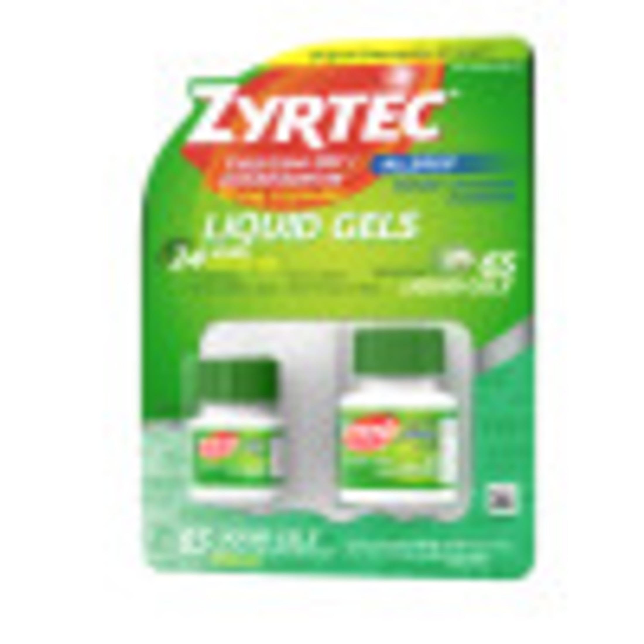 ZYRTEC 24 HOUR ALLERGY RELIEF ANTIHISTAMINE CAPSULES 2 BOTTLES 65 CT