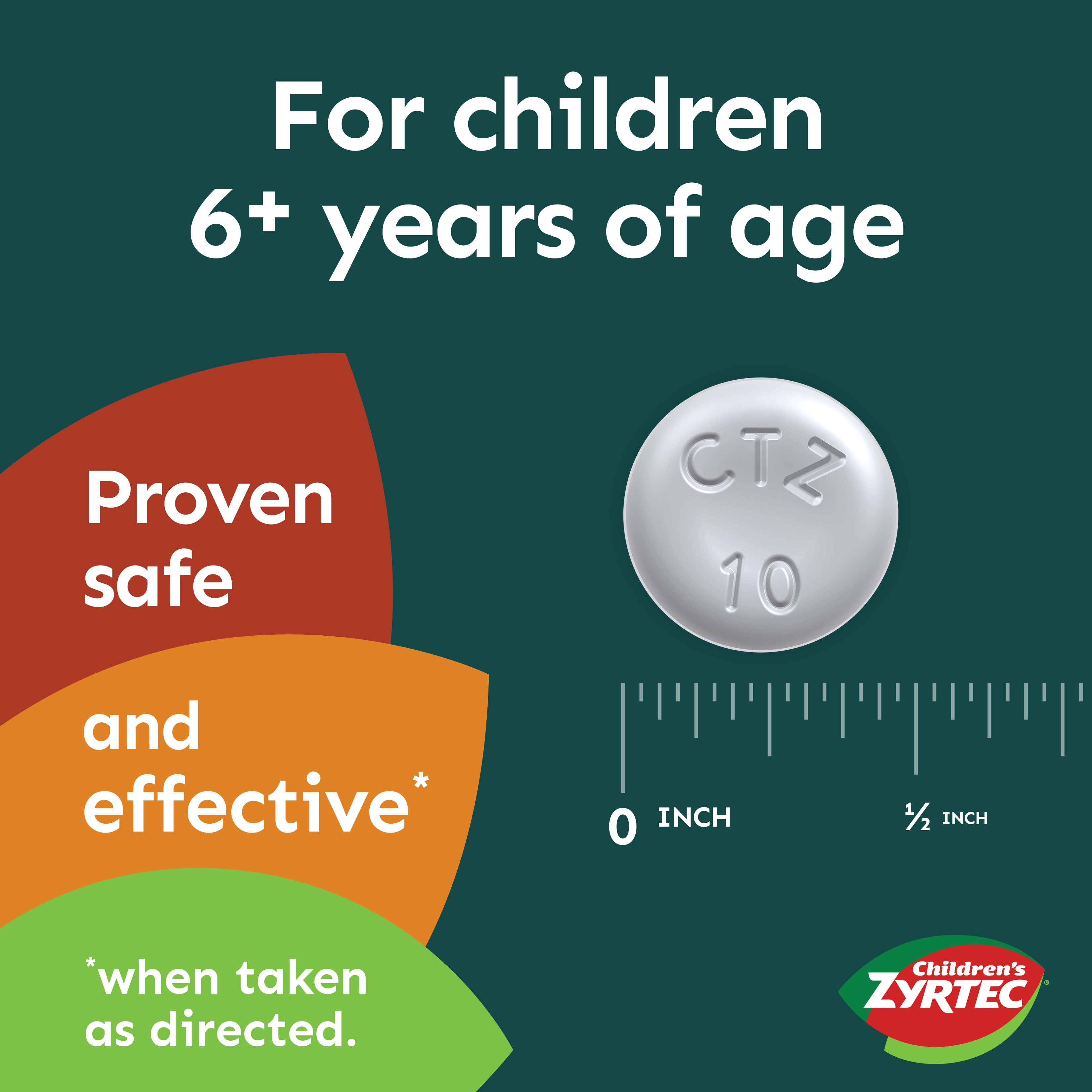 ZYRTEC 24 HOUR KIDS ALLERGY CHEWABLE TABLETS GRAPE FLAVOR 48 COUNT