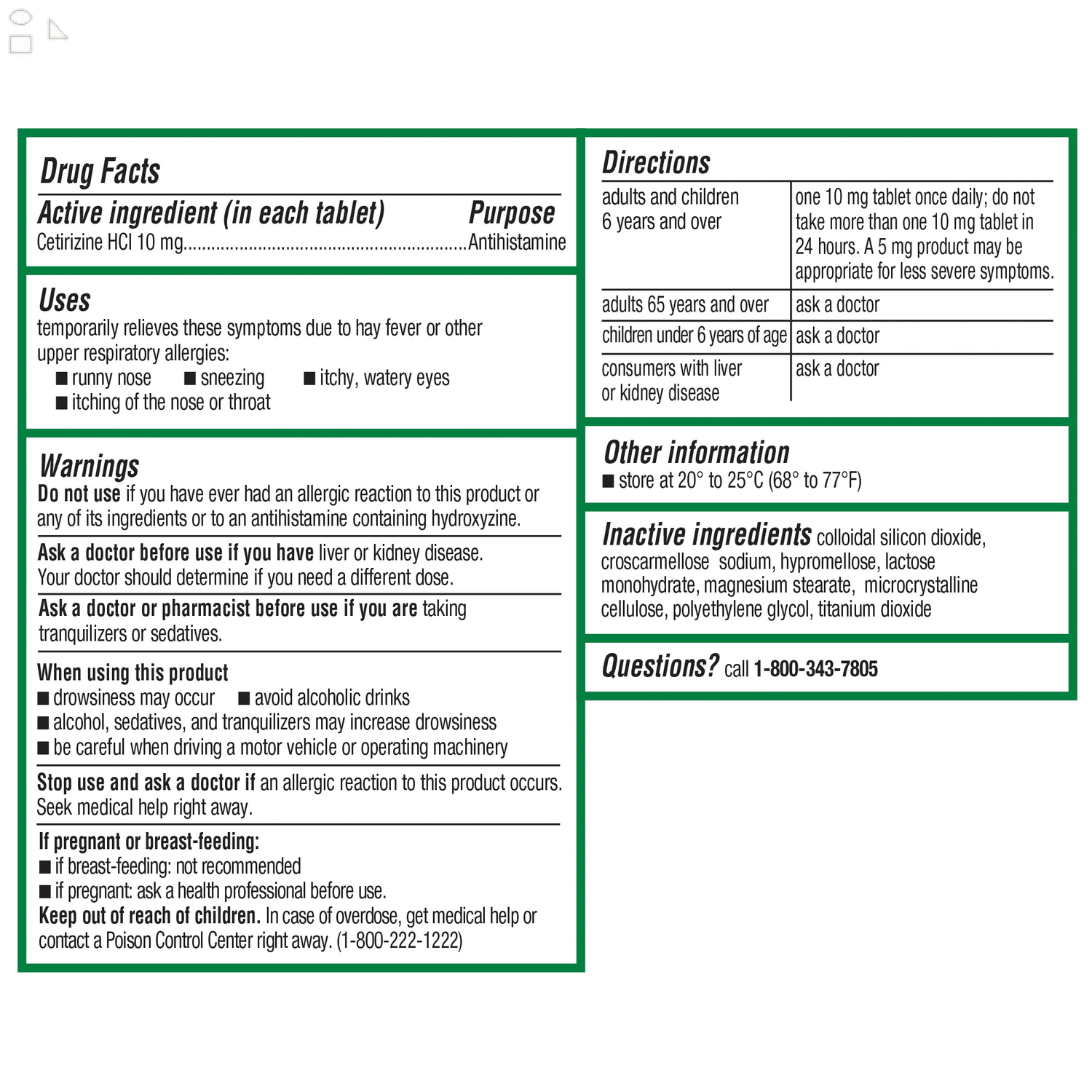 ZYRTEC 24 HOUR NON DROWSY ALLERGY RELIEF ANTIHISTAMINE CETIRIZINE HCL 10 MG 120 TABLETS 2 PACKS