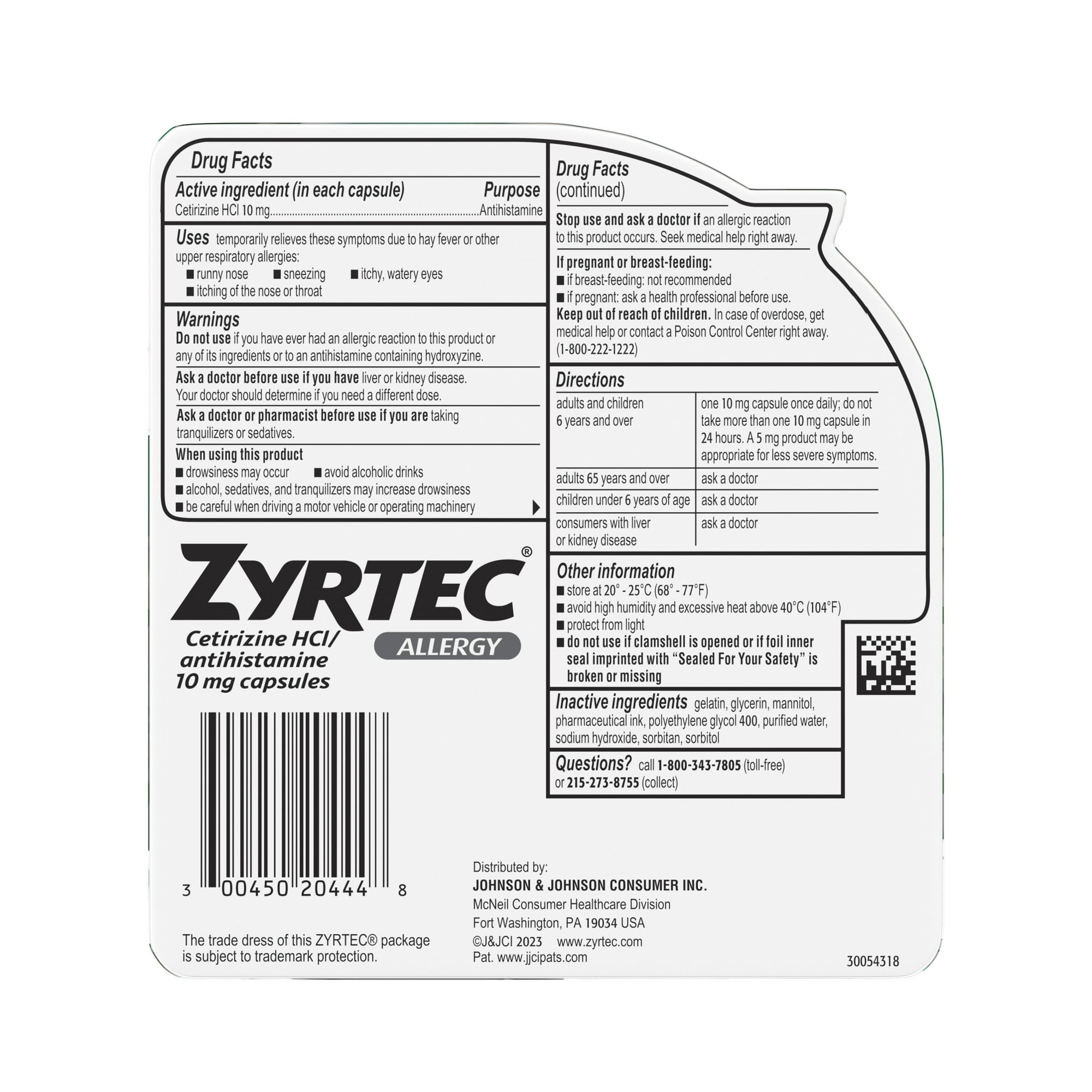 ZYRTEC ALLERGY LIQUID GELS 10MG 40 LIQUID GEL CAPSULES