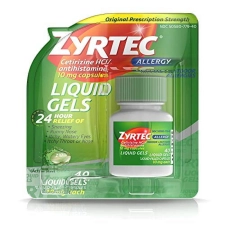 ZYRTEC 24 HR INDOOR OUTDOOR ALLERGY LIQUID GELS CETIRIZINE HCI ANTIHISTAMINE 40 COUNT