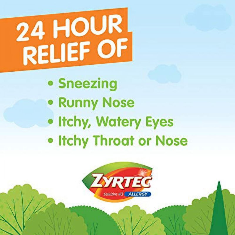 ZYRTEC 24 HR INDOOR OUTDOOR ALLERGY LIQUID GELS CETIRIZINE HCI ANTIHISTAMINE 40 COUNT