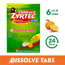 ZYRTEC 24 HR ALLERGY RELIEF DISSOLVE TABLETS CITRUS 12 CT CHILDRENS