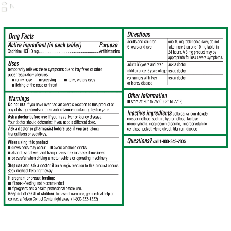 ZYRTEC 24 HOUR ALLERGY RELIEF - 2 PACKS OF 120 TABLETS CETIRIZINE HCL 10MG