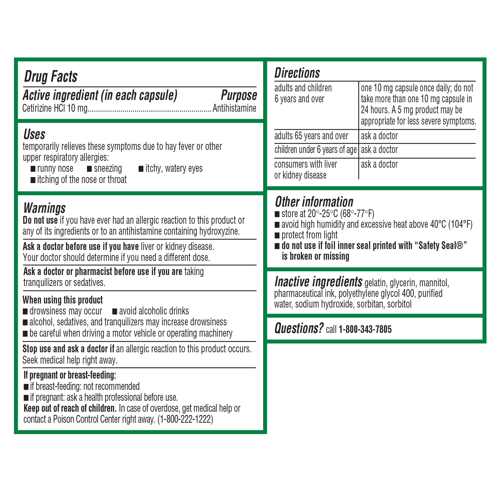 ZYRTEC 24 HOUR ALLERGY RELIEF LIQUID GELS CETIRIZINE HCL 10 MG 65 TABLETS
