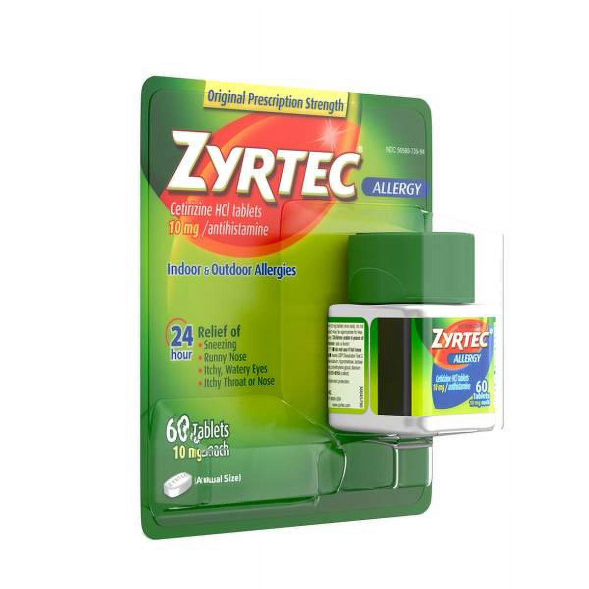 ZYRTEC 60 COUNT 10MG ALLERGY RELIEF TABLETS