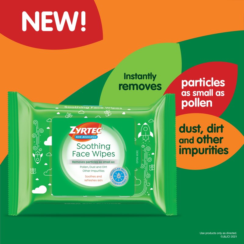 ZYRTEC LITTLE ROCKET SOOTHING FACE WIPES 25 COUNT
