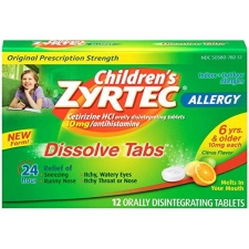 ZYRTEC CHILDRENS ALLERGY DISSOLVE TABLETS CITRUS 12 COUNT