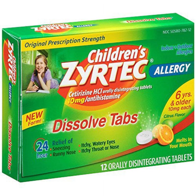 ZYRTEC CHILDRENS ALLERGY DISSOLVE TABLETS CITRUS 12 COUNT