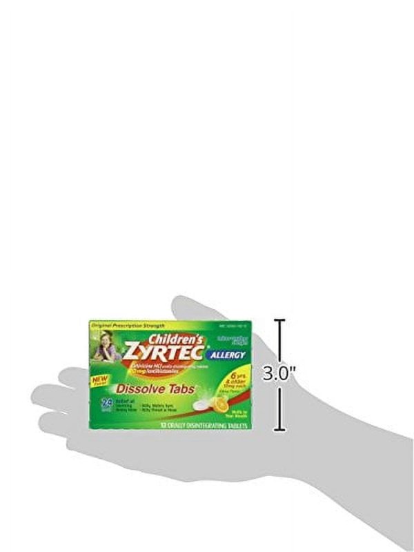 ZYRTEC CHILDRENS ALLERGY DISSOLVE TABLETS CITRUS 12 COUNT